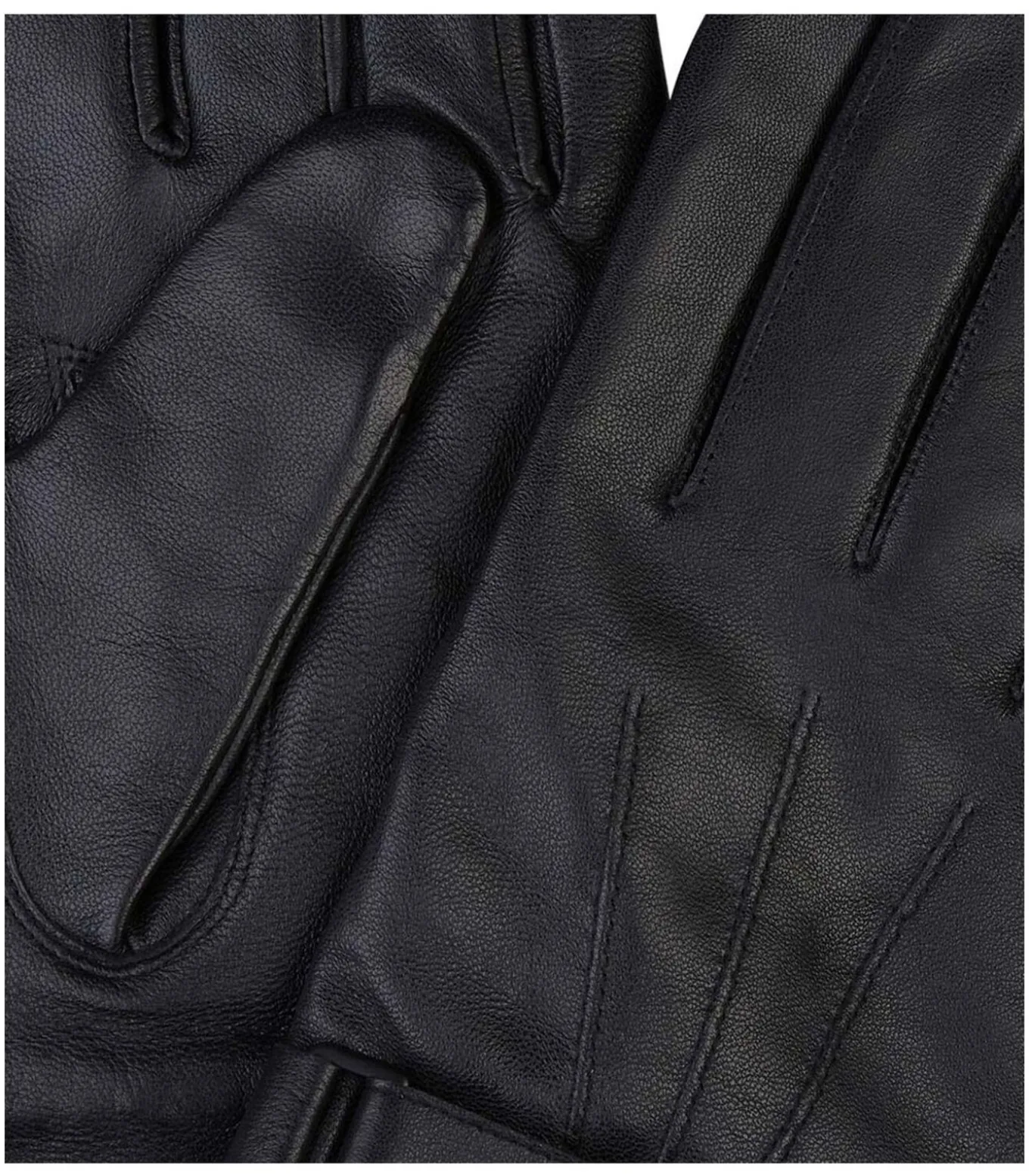 Handschoenen Wol Zwart Leer