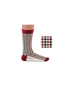 Heel Tread herensokken Pied de poule rood