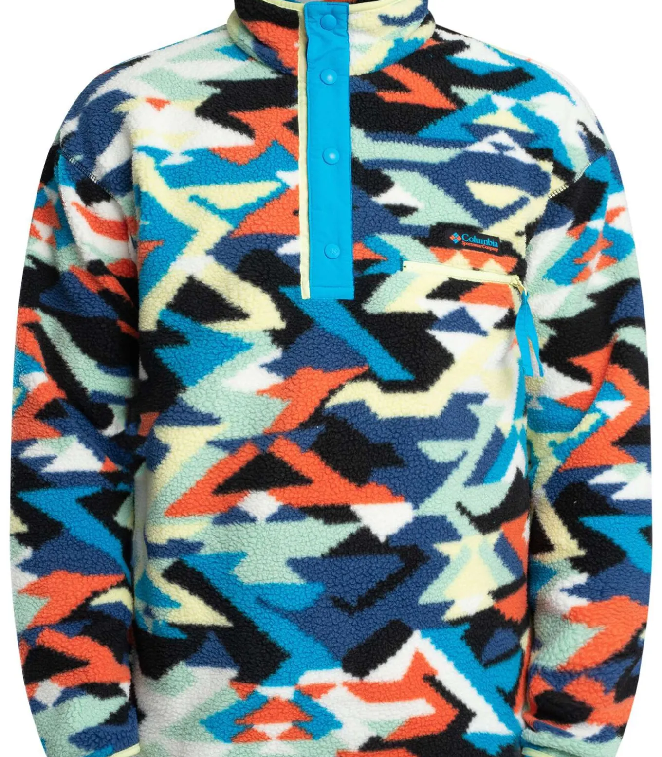 Helvetia II Bedrukte Fleece Met Halve Drukknopen