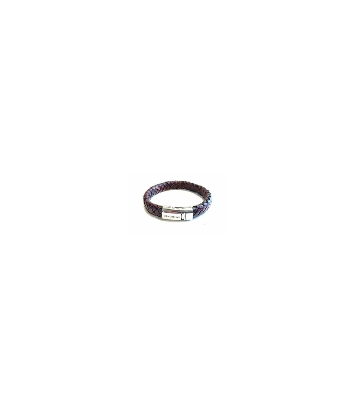 heren armband gevlochten leer bruin