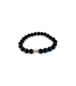 heren armband natuursteen lavasteen