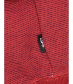 Heren bordeauxrode sweater met rits aan de hals