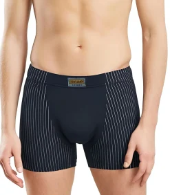 Heren Boxershort smal streepje - Elastisch katoenen heren ondergoed - onderbroek - zwart, blau