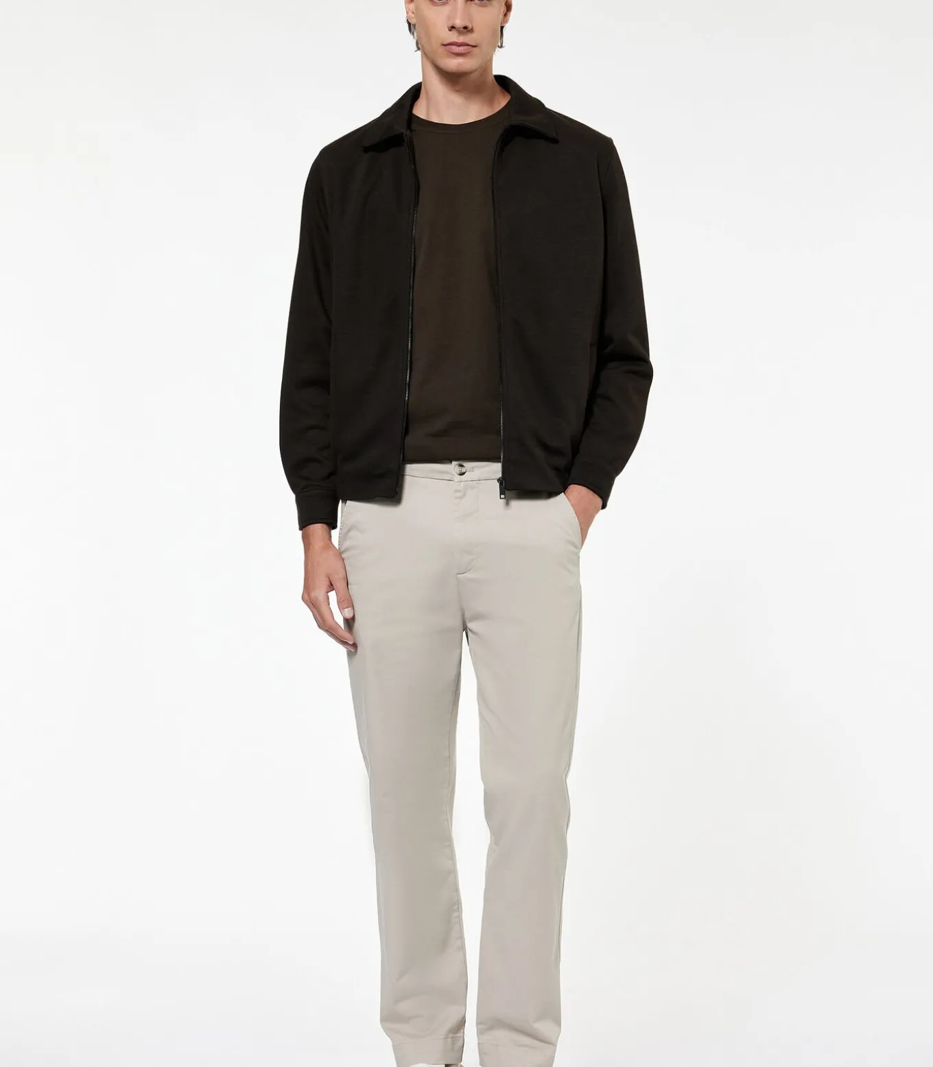 Heren Jas Viscose Blend Rits Zakdetails