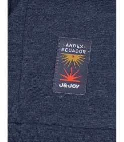 Heren marineblauw T-shirt met lange mouwen en veelkleurige streep