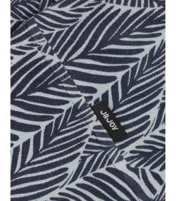 Heren poloshirt met blauw bladprint