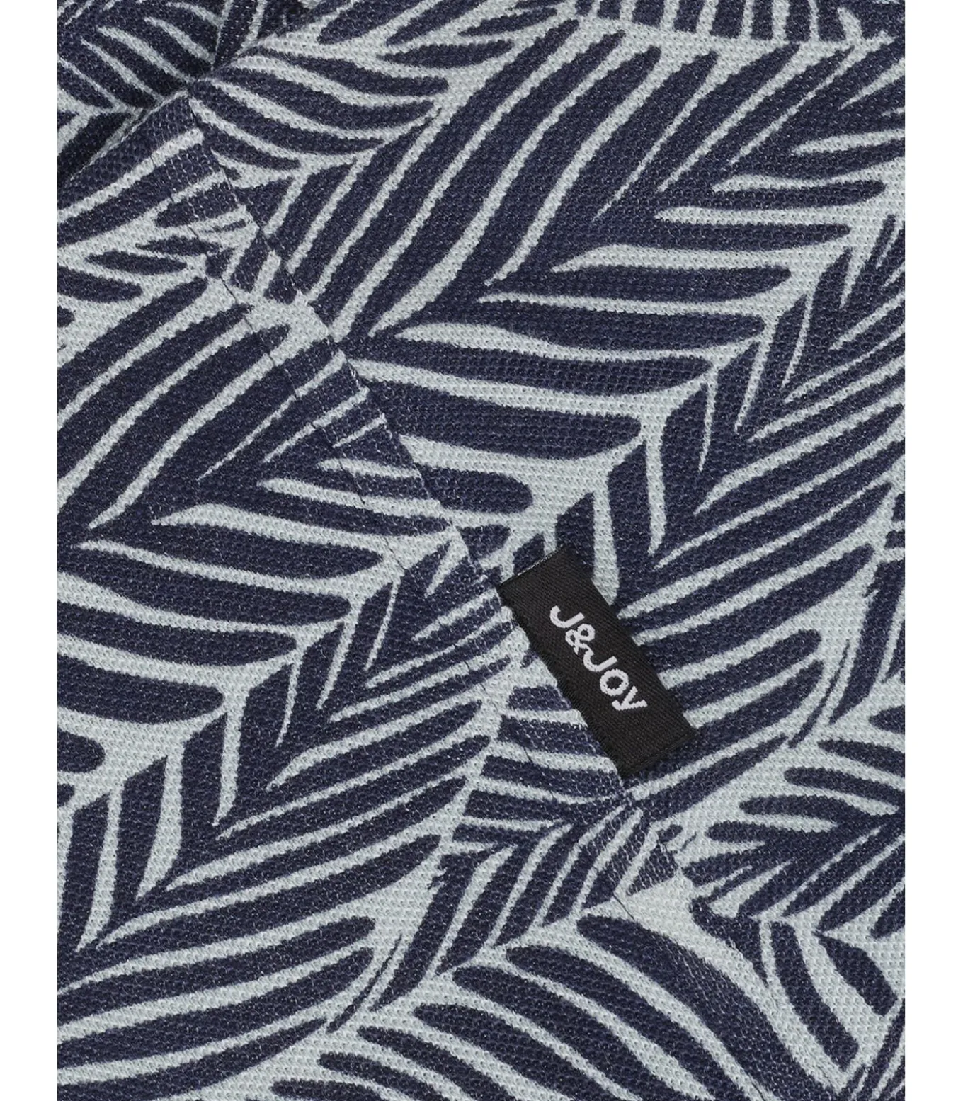Heren poloshirt met blauw bladprint