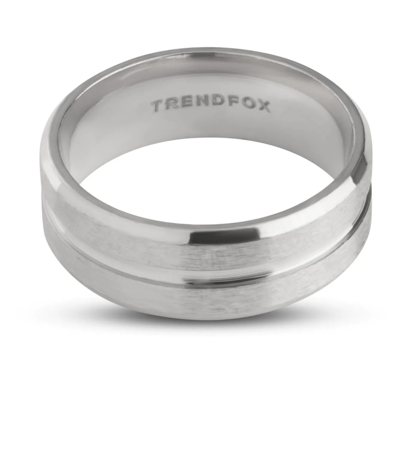 Heren Ring met Gegraveerde Streep - Zilver Kleurig - Staal
