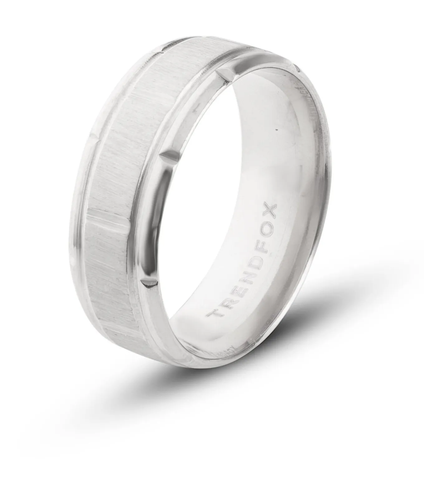 Heren Ring Zilver Kleurig met Geometrisch Patroon - Staal