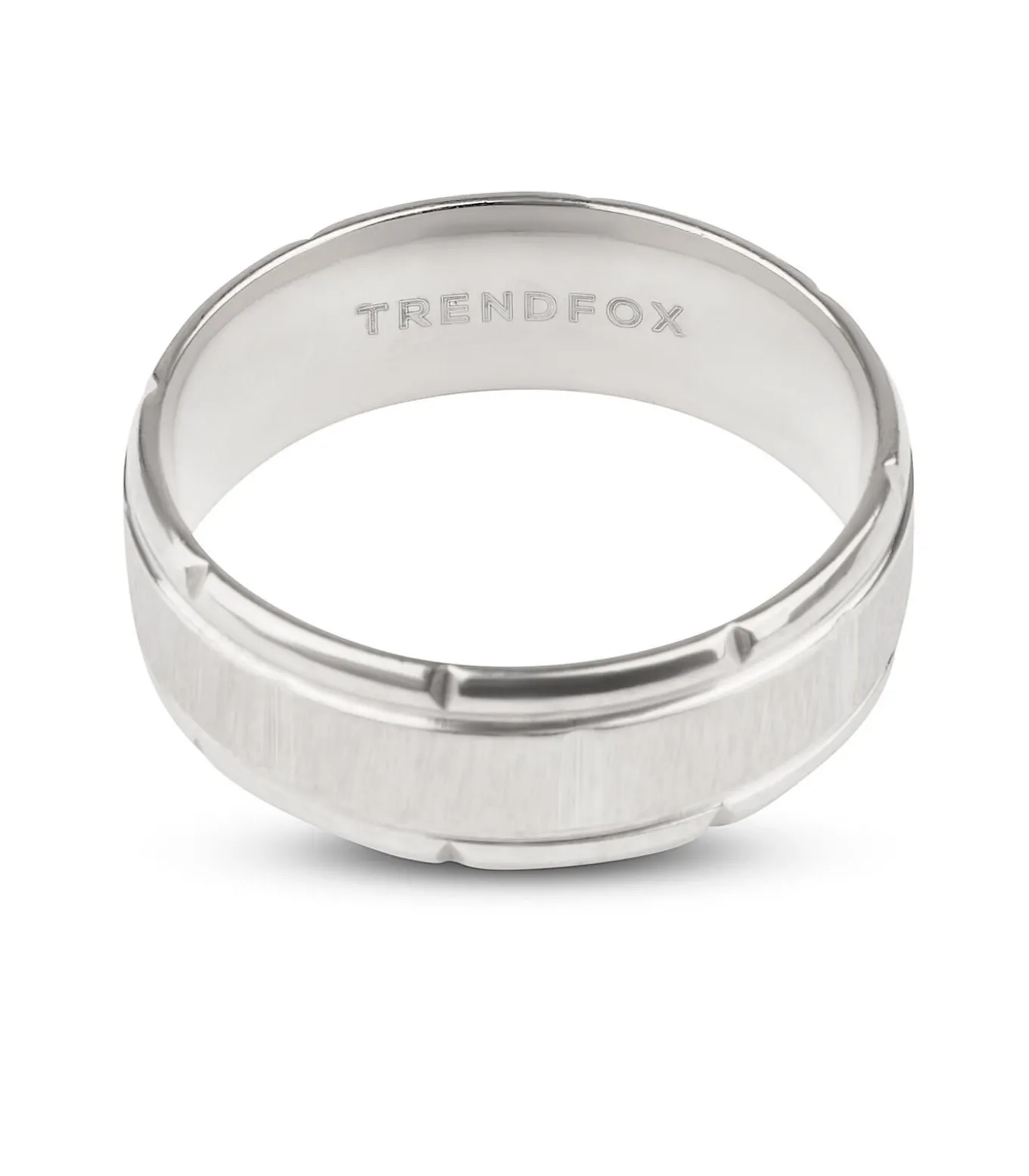 Heren Ring Zilver Kleurig met Geometrisch Patroon - Staal