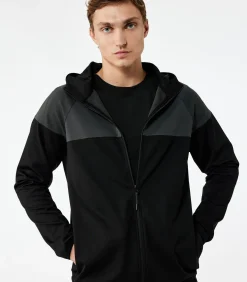 Heren Sportieve Hoodie met Lange Mouwen en Rits