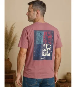 Heren T-shirt met print op de rug