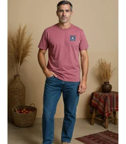 Heren T-shirt met print op de rug