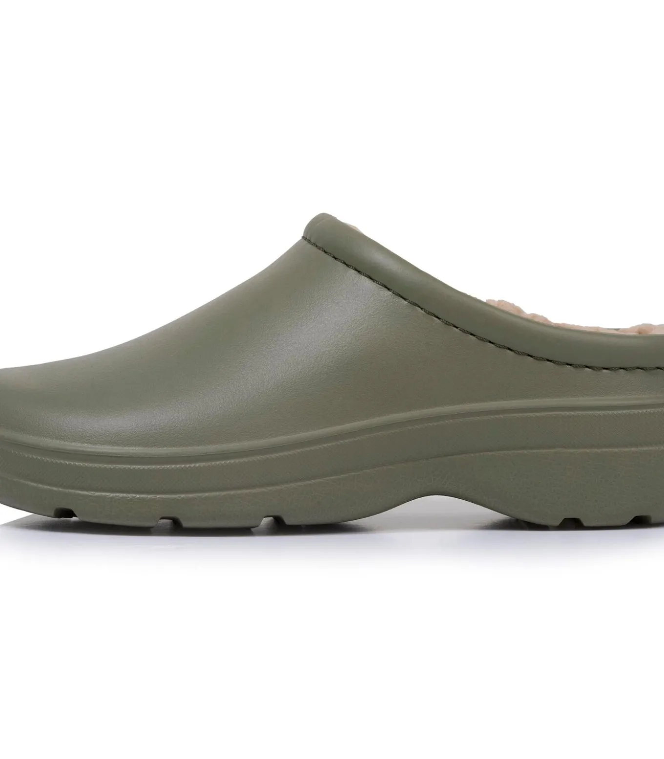 Heren tuinklompen met voering Khaki