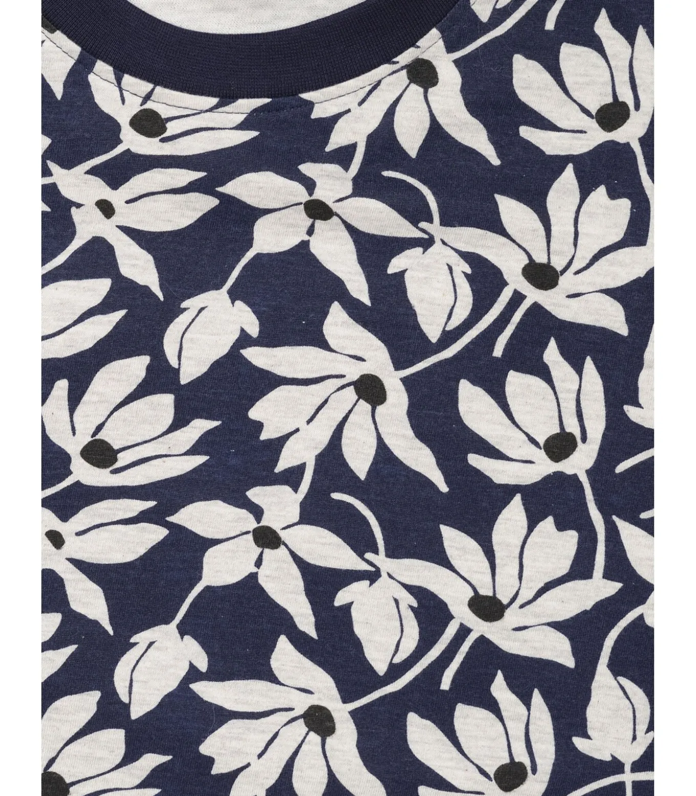 Herenblauw t-shirt met bloemenprint