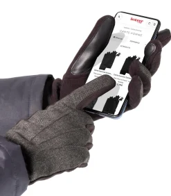 Herenhandschoenen in ultra waterafstotend tactiel fleece Zwart