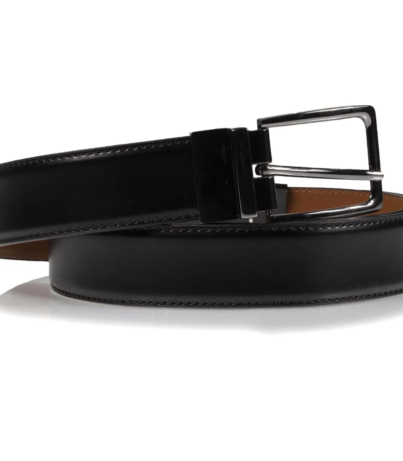 Herenriem 2 in 1 Zwart/Cognac