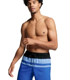Hertige Strip Mid Shorts Zwembroek Benjamin Blue