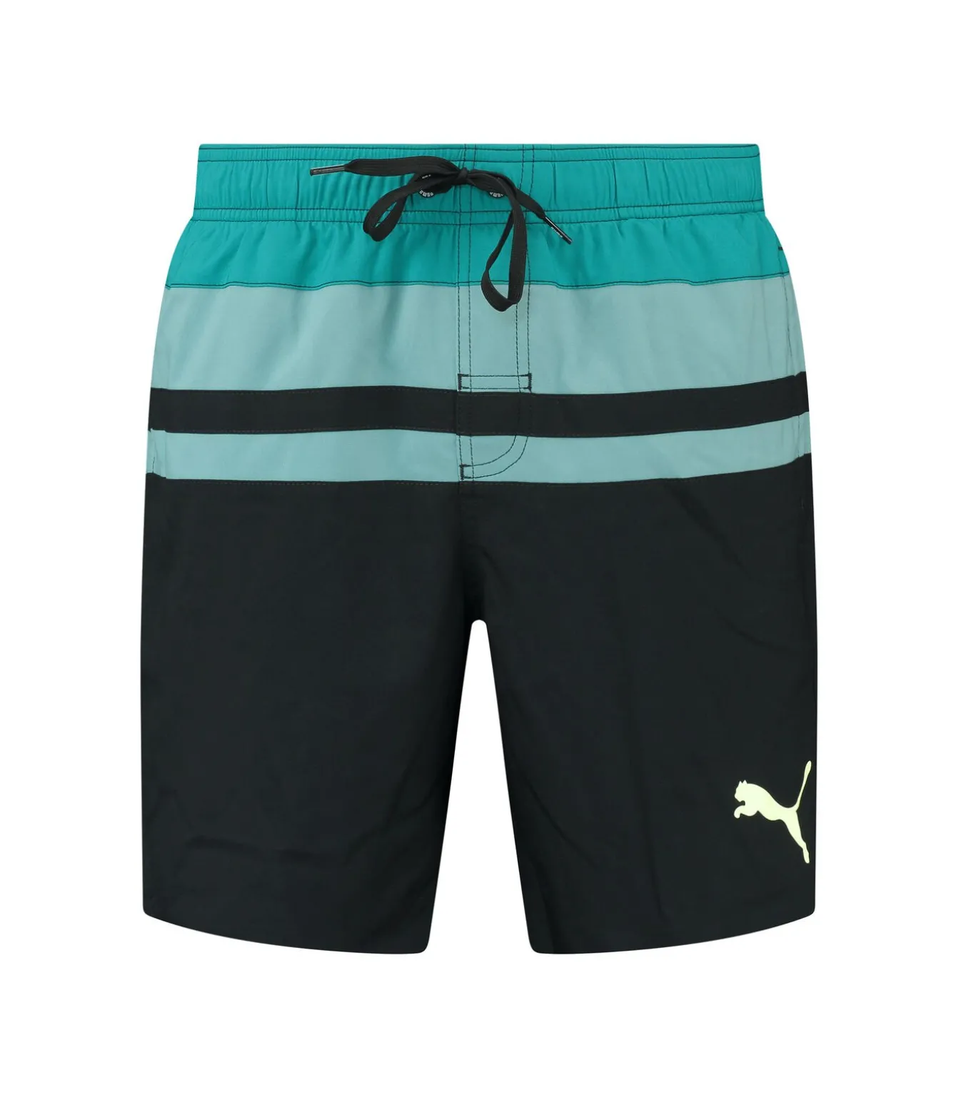 Hertige Strip Mid Shorts Zwembroek Teal