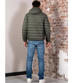 Hooded insulated jacket - laurel wreath green