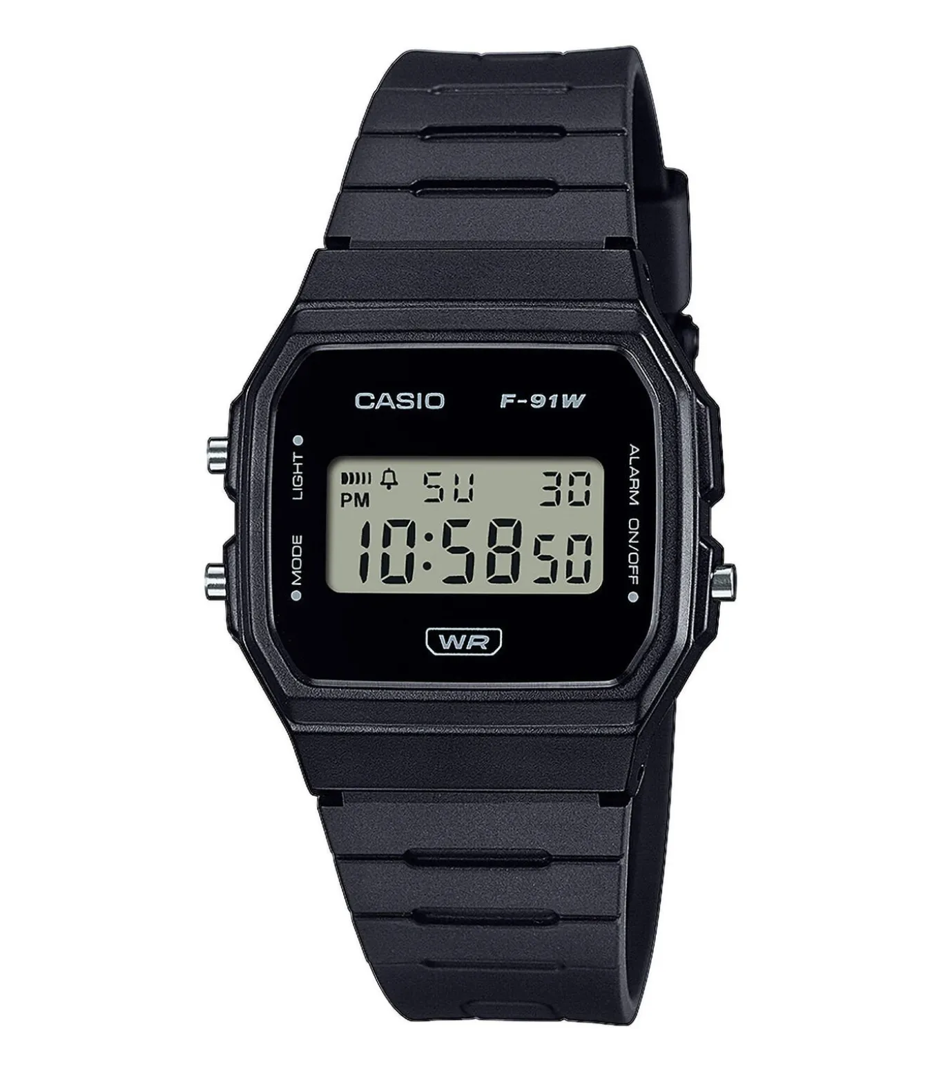 Horloge rubber zwart met zwart kast F-91WB-1AEF