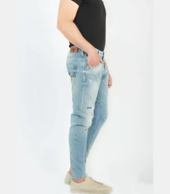 Jeans tapered , lengte 34