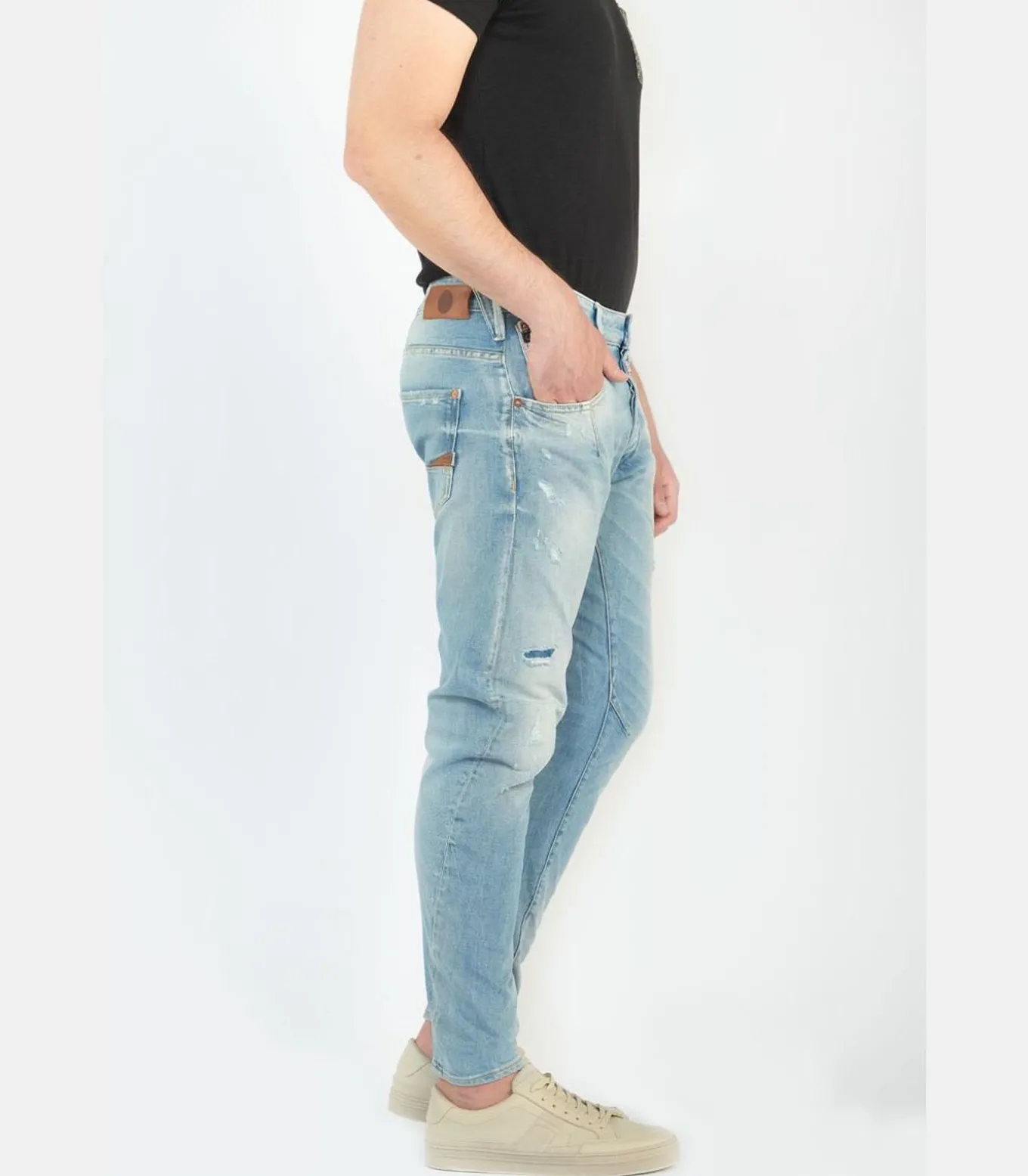 Jeans tapered , lengte 34