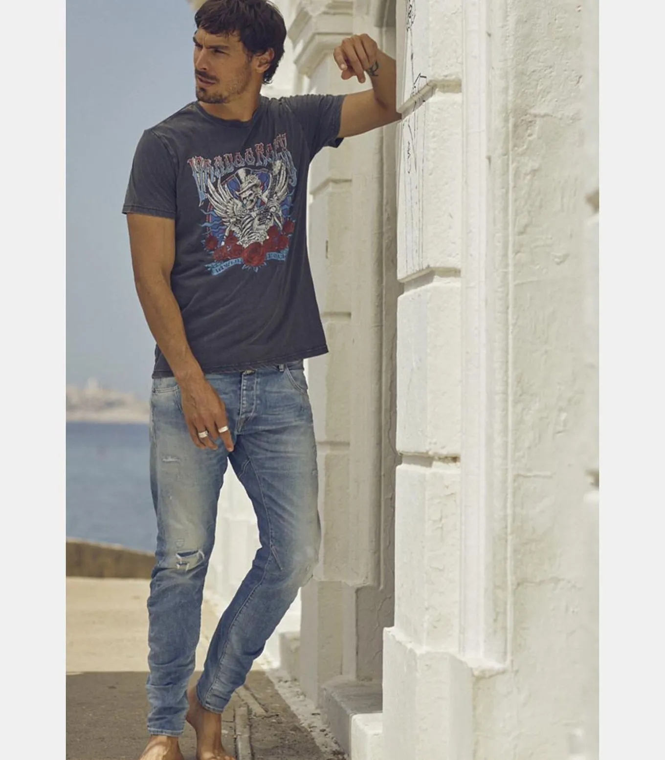 Jeans tapered , lengte 34