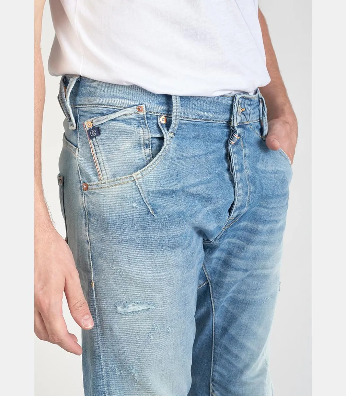 Jeans tapered , lengte 34