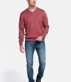 Katoenmix V-hals pullover -