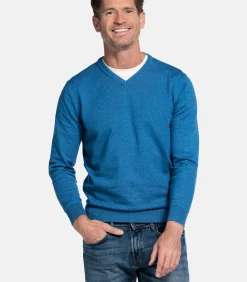 Katoenmix V-hals pullover -