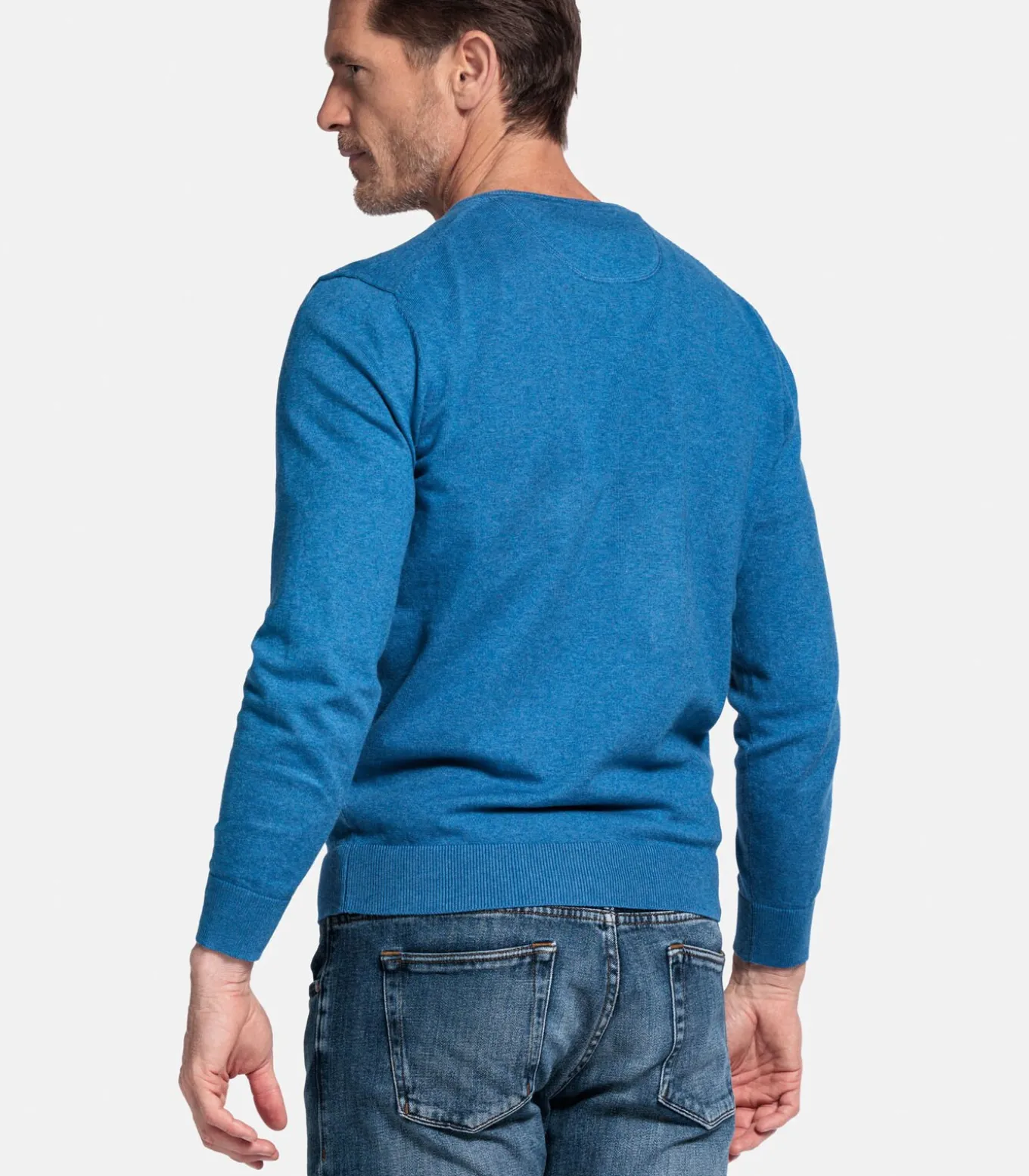 Katoenmix V-hals pullover -