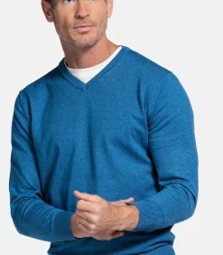 Katoenmix V-hals pullover -