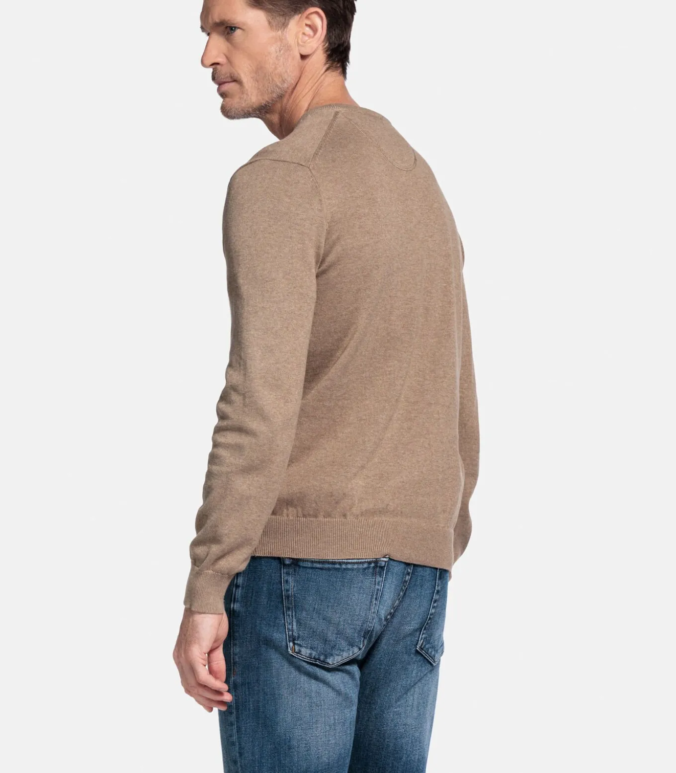 Katoenmix V-hals pullover -