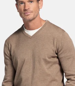 Katoenmix V-hals pullover -