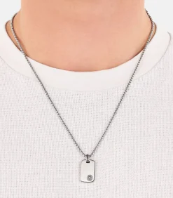 Ketting met hanger voor mannen, roestvrij staal | Kompas