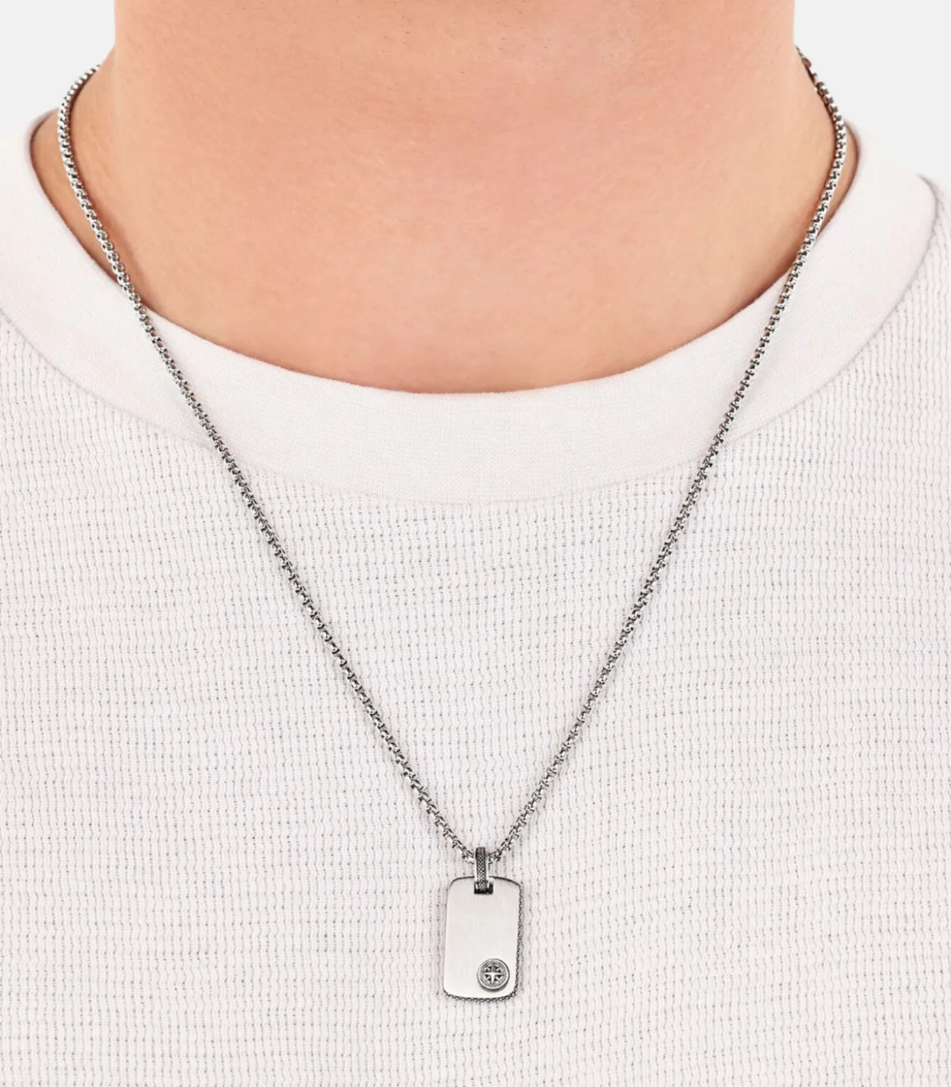 Ketting met hanger voor mannen, roestvrij staal | Kompas