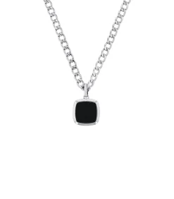 Ketting met hanger voor mannen, roestvrij staal, agaat