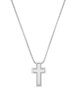 Ketting met hanger voor mannen, kruis van roestvrij staal