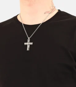 Ketting met hanger voor vrouwen en mannen, unisex, roestvrij staal | kruis