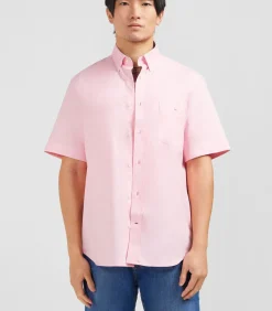 Korte mouwen roze katoenen shirt