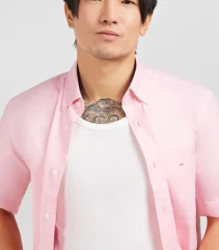Korte mouwen roze katoenen shirt