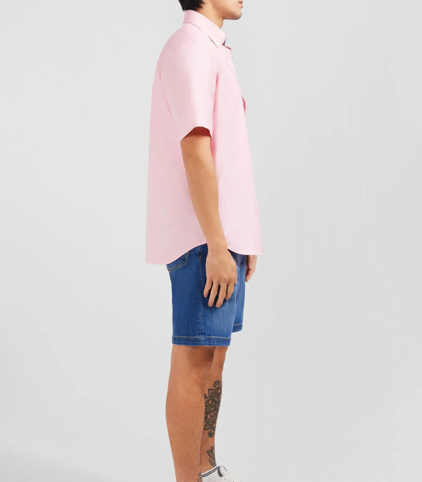 Korte mouwen roze katoenen shirt