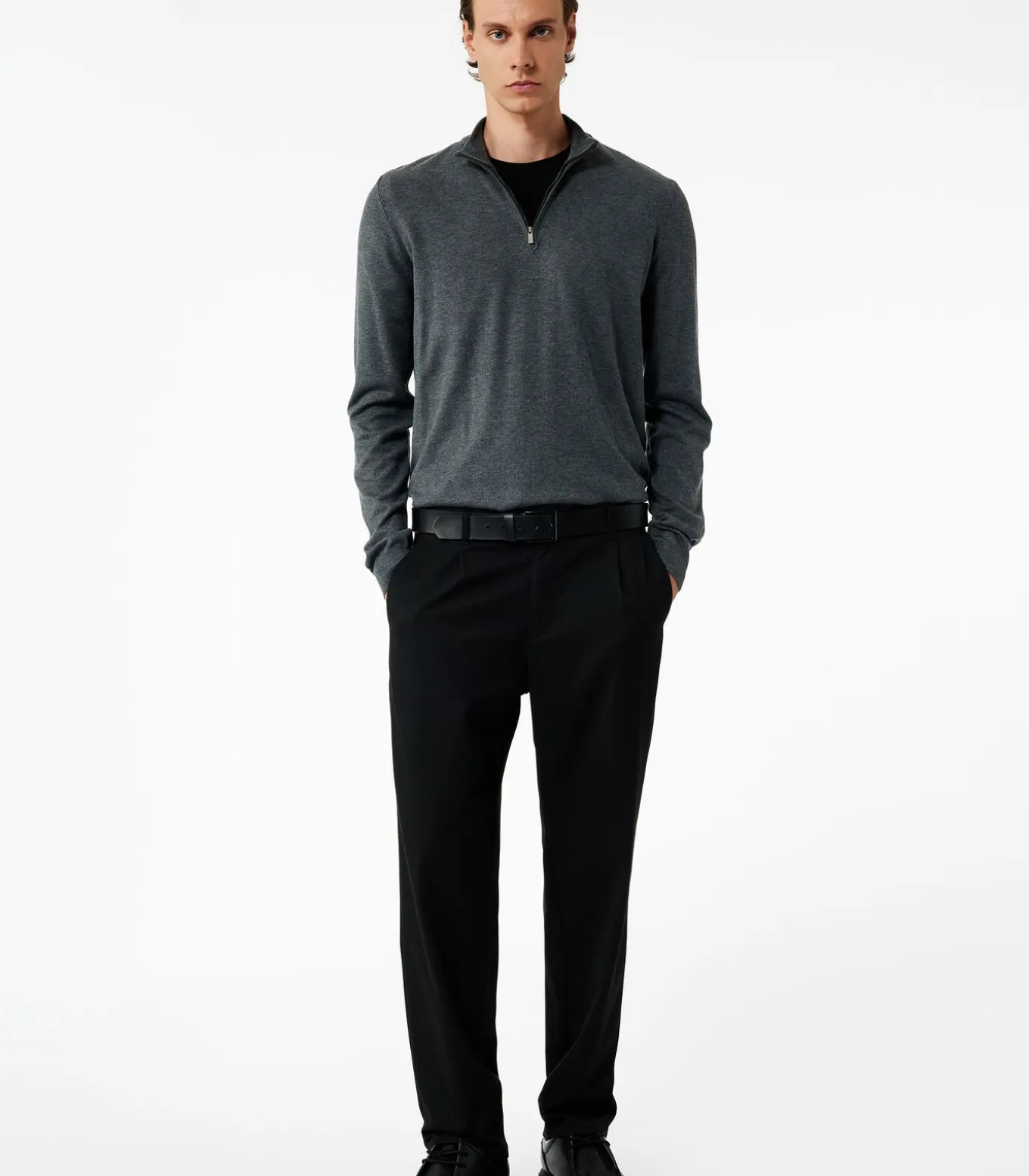 Koton Half Zippered Knit Sweater