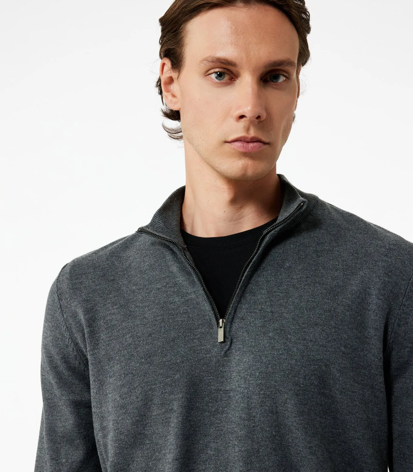 Koton Half Zippered Knit Sweater