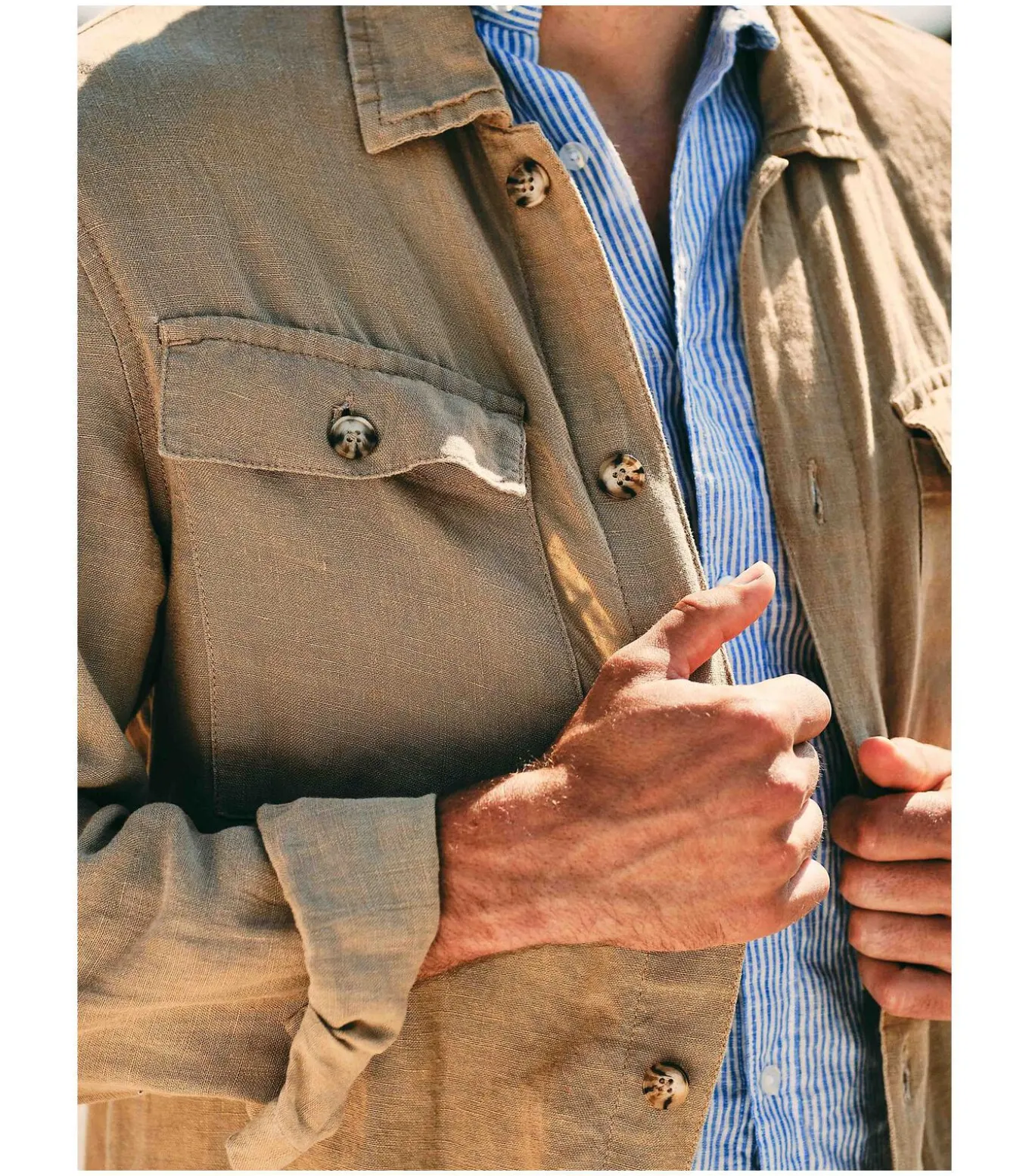 Linnen Overshirt Beige