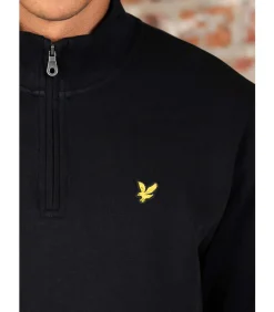 Loopback quarter zip sweat - jet black
