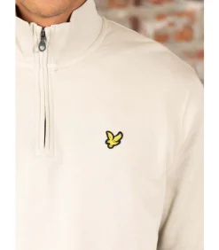 Loopback quarter zip sweat - grey taupe