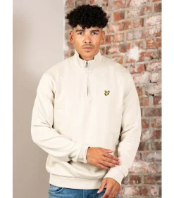 Loopback quarter zip sweat - grey taupe