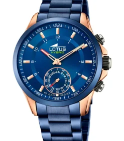 Lotus heren blauw connected staal